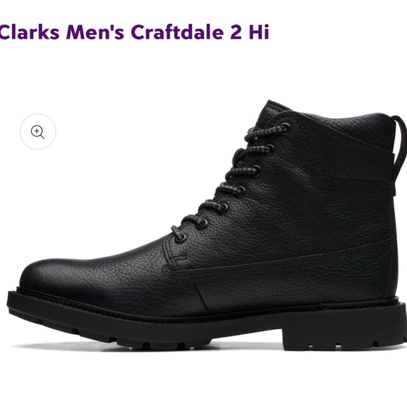 Clarks Men's Black Leather Boots - Picture 3 of 9